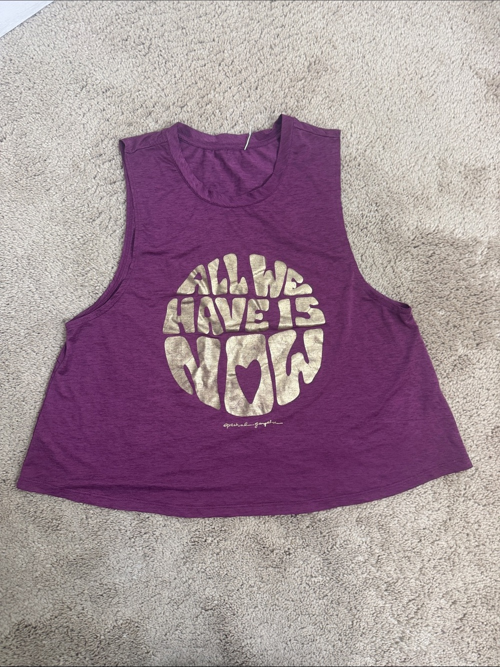 Spiritual Gangster All We Have Is Now Crop Tank size Medium